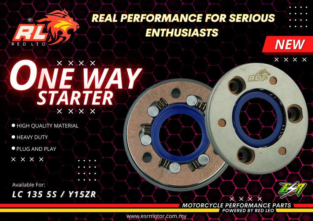 RED LEO 100% ORIGINAL ONE WAY BEARING STARTER RACING (6 BEARING) FOR  Y15ZR/LC135 5S BY ESR MOTOR 100% ORIGINAL RED LEO