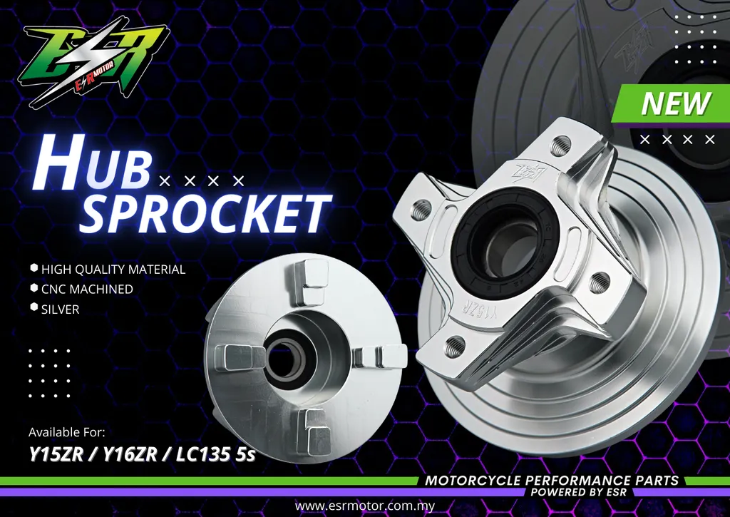 CNC ALLOY HUB SPROCKET FOR Y15/Y16 & LC5s - ESR MOTOR