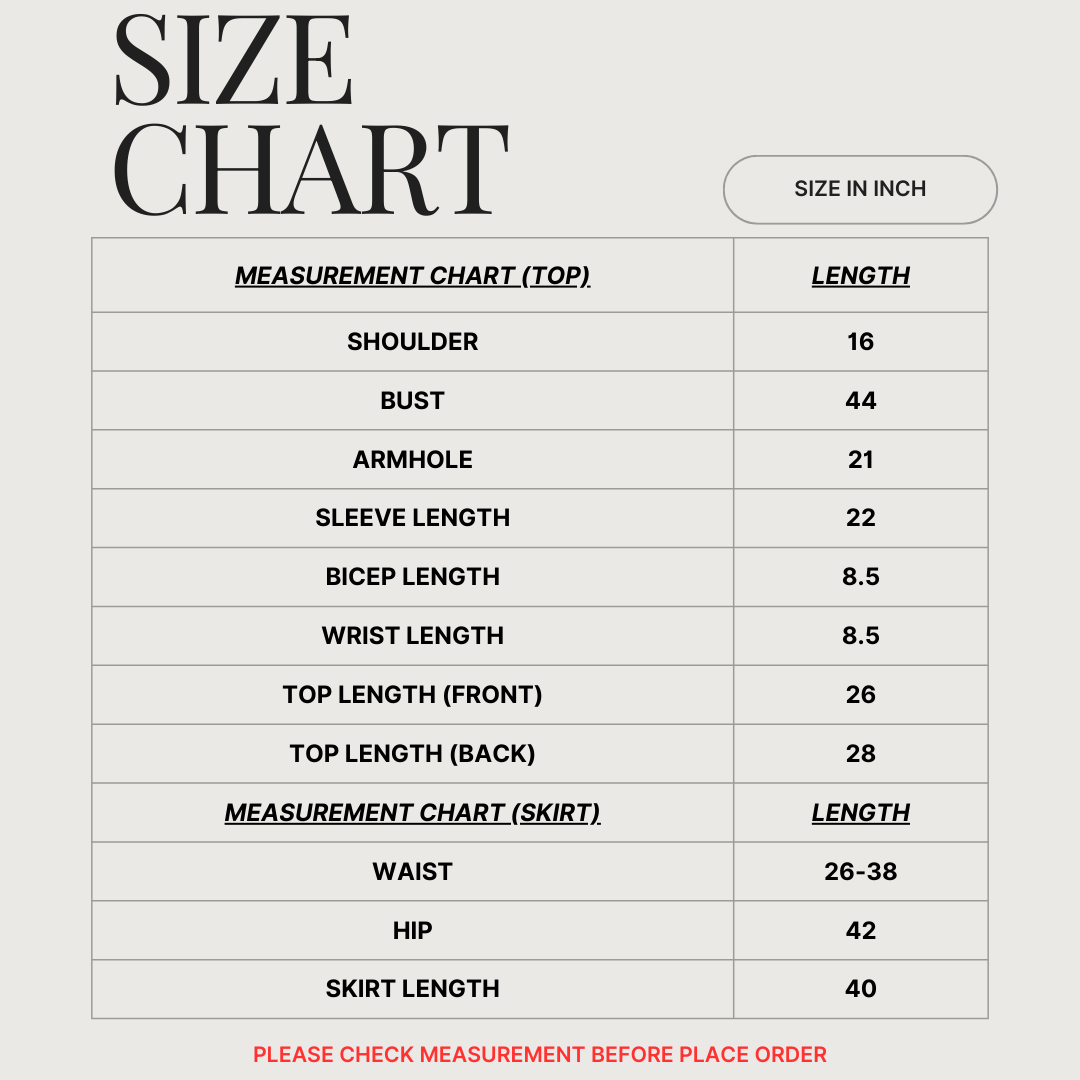 SIZE CHART ( SET )