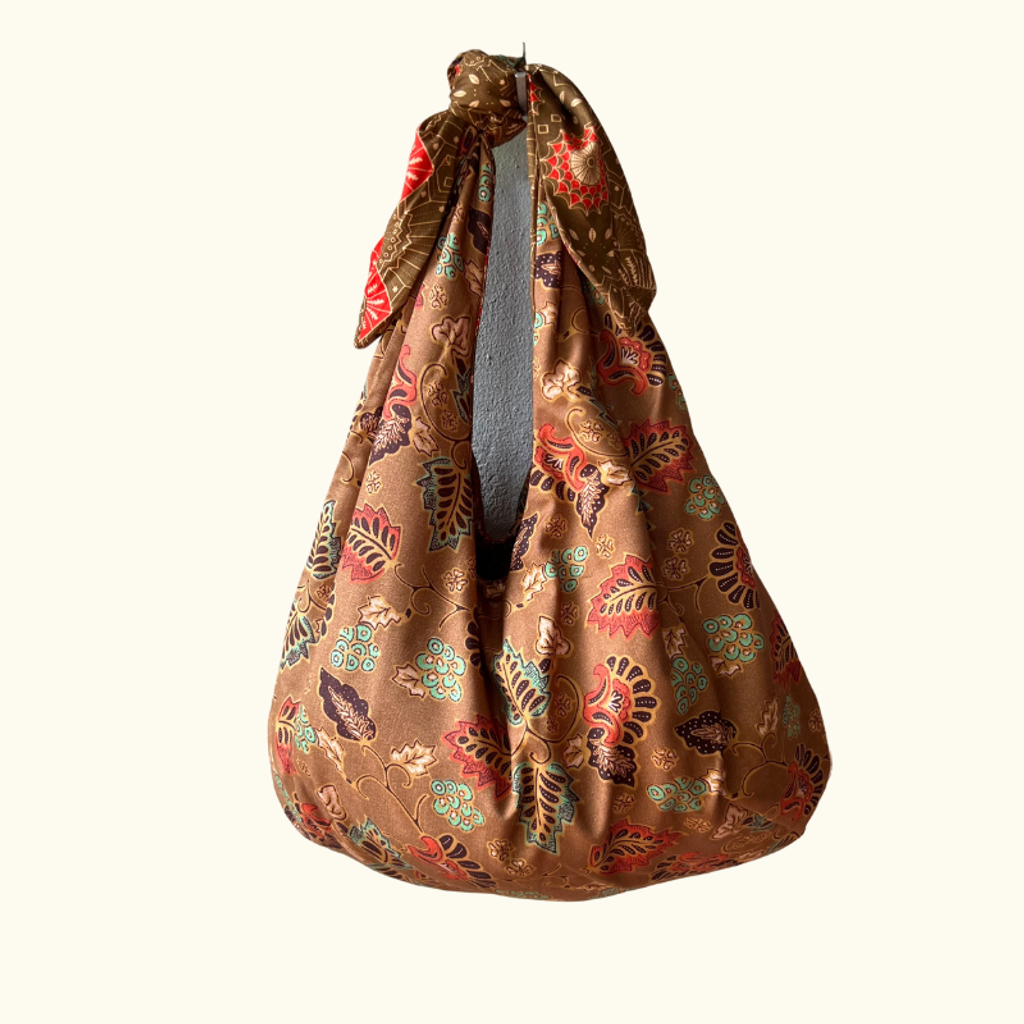 batik hobo bag brown