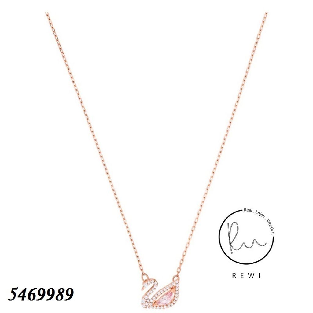 Swarovski Pink Dazzling Swan Necklace Rose Gold-Tone Plated-5469989 /  施华洛世奇粉色炫彩天鹅项链镀玫瑰金色-5469989 – Rewi Enterprise
