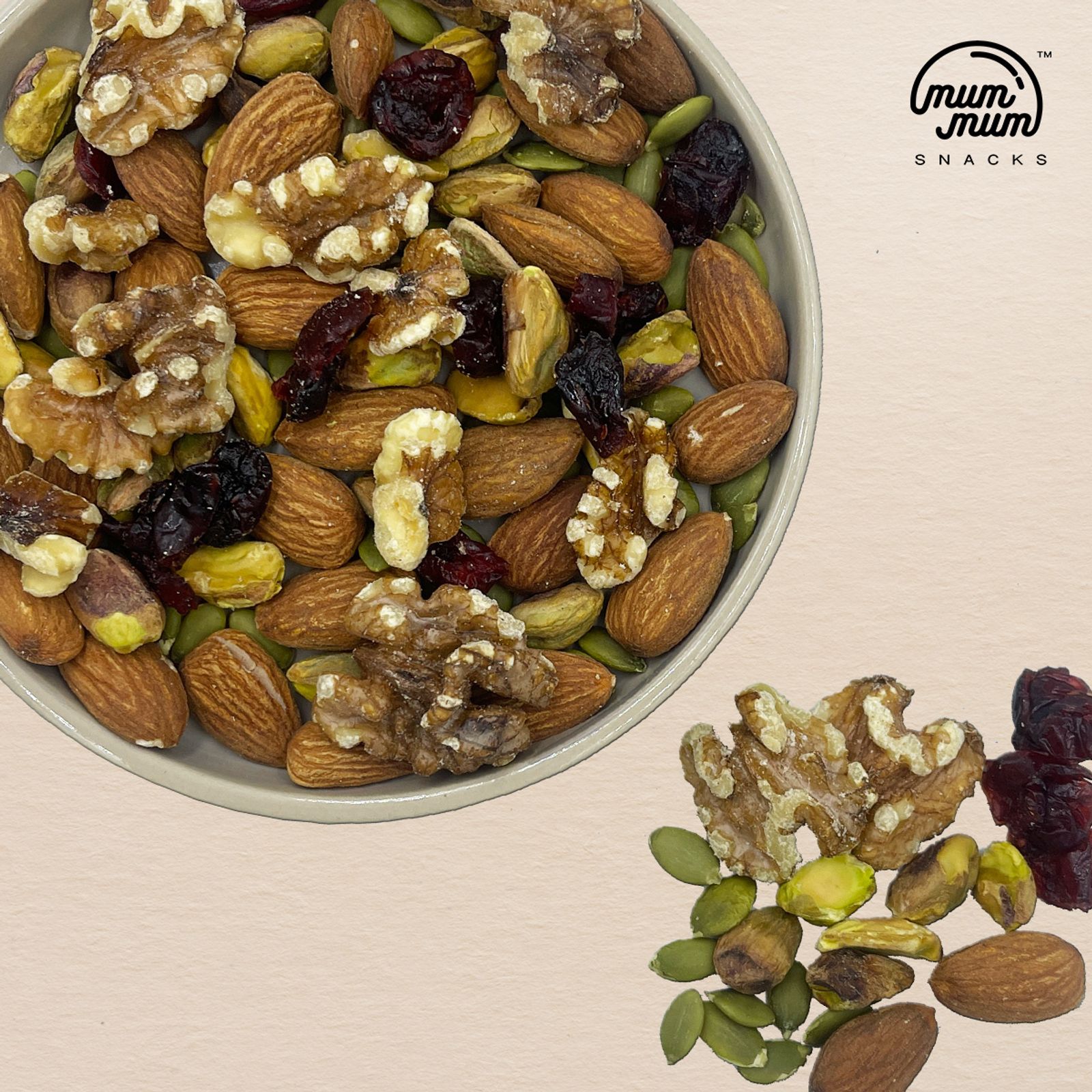Pistachio Almond Trail Mix - Roasted Pistachio Kernel , Almond, Walnut, Pumpkin Seed & Cranberry — photo 2