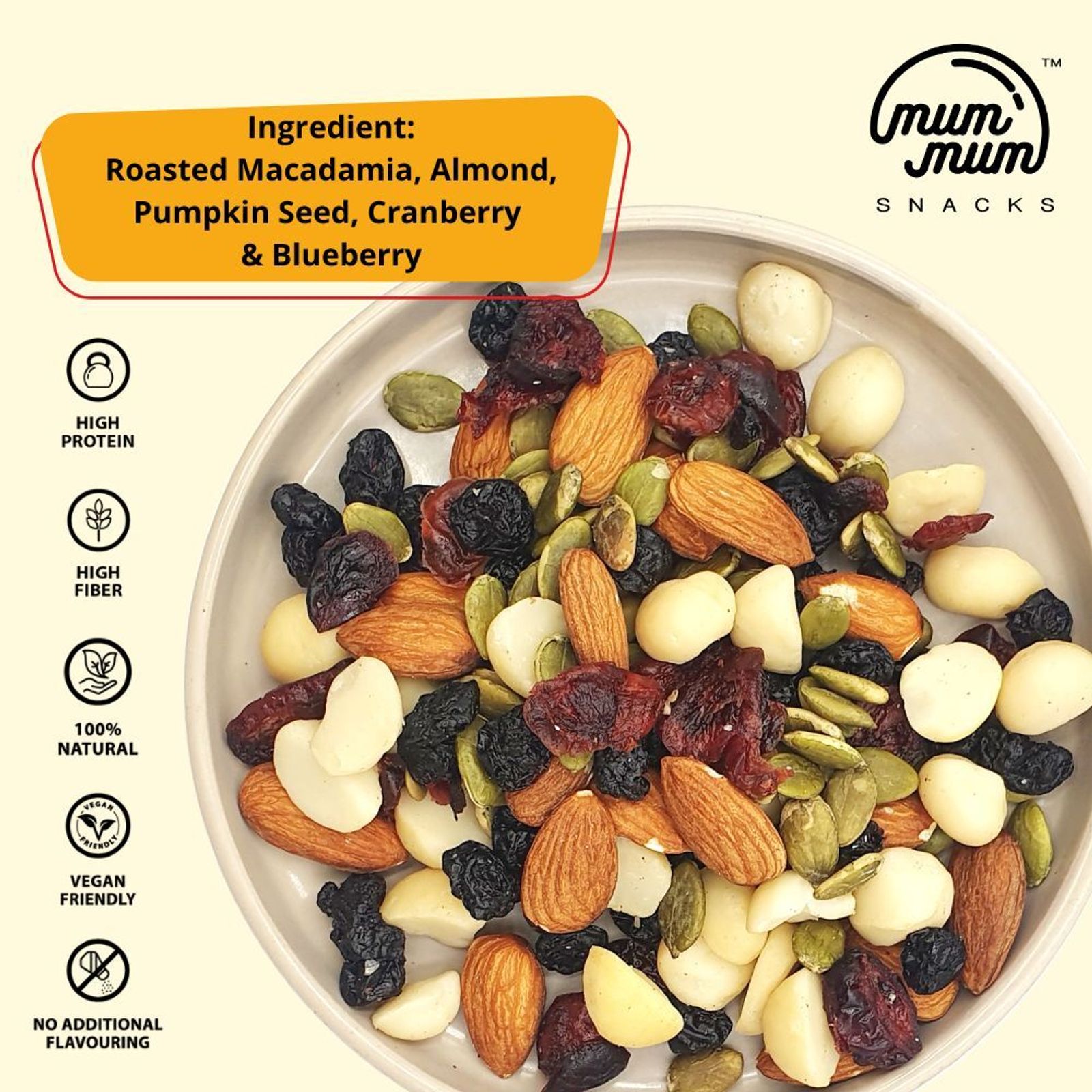 Macadamia Berries Mix - Macadamia, Almond, Walnut, Blueberry, Cranberry & Pumpkin Seed — photo 2