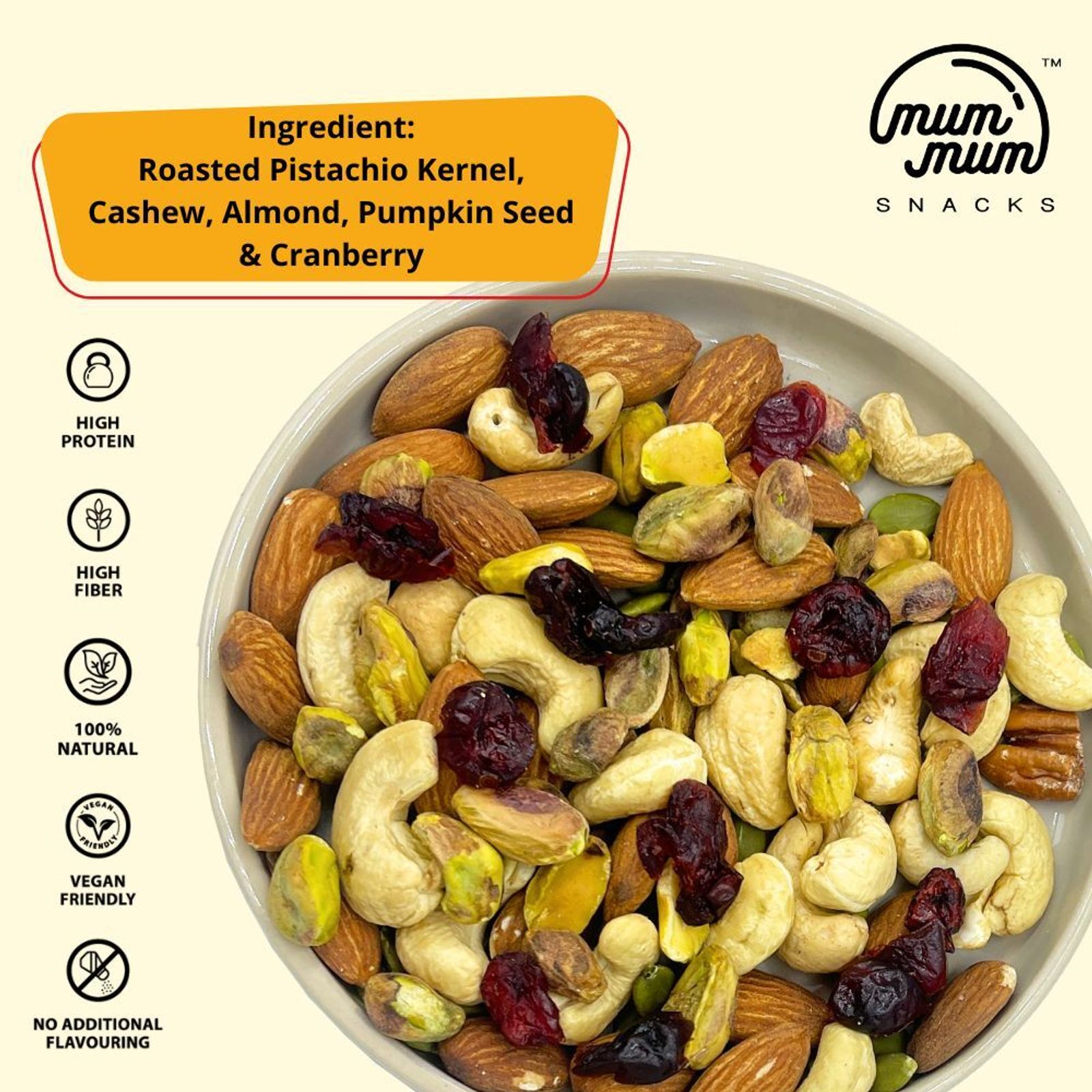 Omega Kick - Roasted Pistachio Kernel, Cashew, Almond, Pumpkin Seed & Cranberry — photo 2