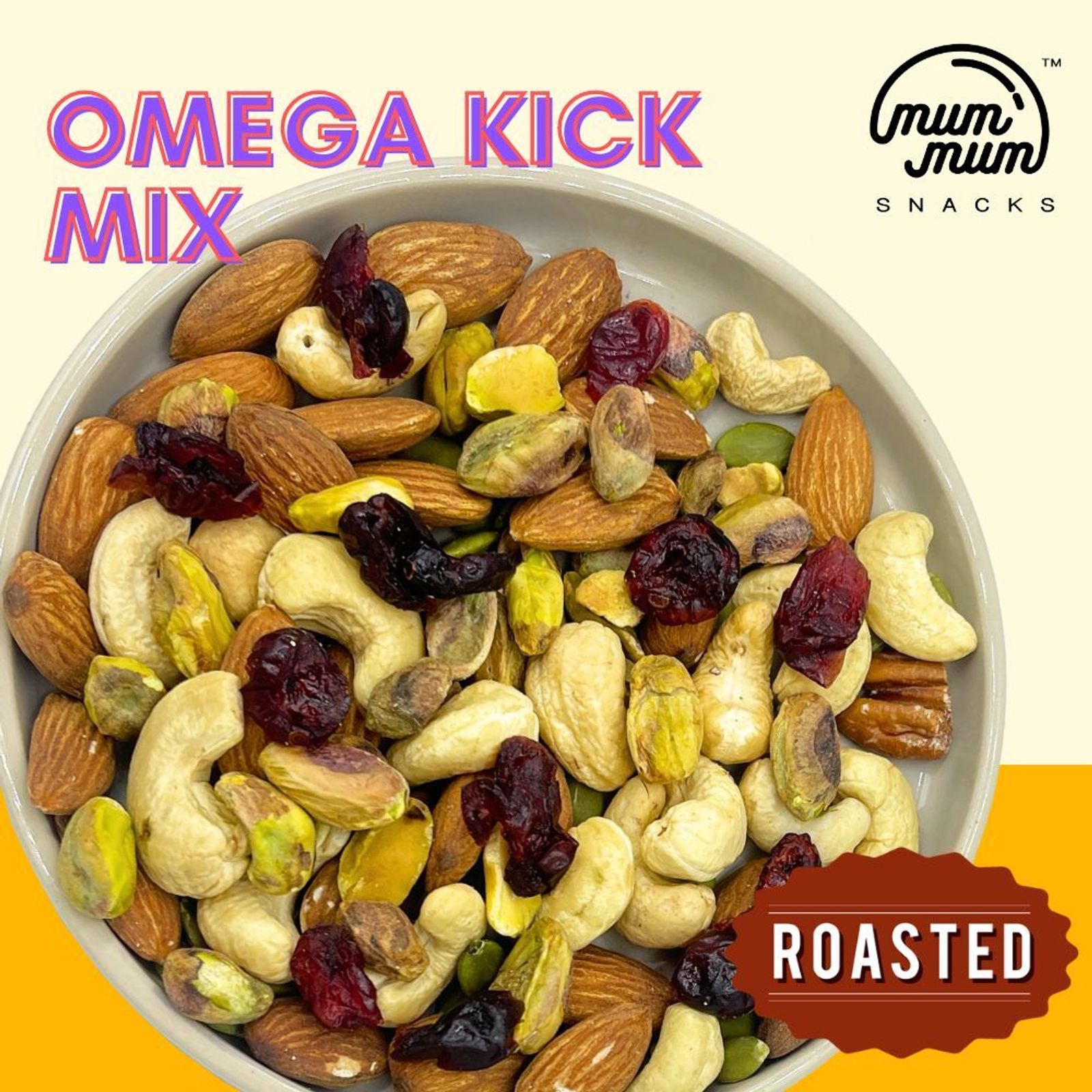 Omega Kick - Roasted Pistachio Kernel, Cashew, Almond, Pumpkin Seed & Cranberry