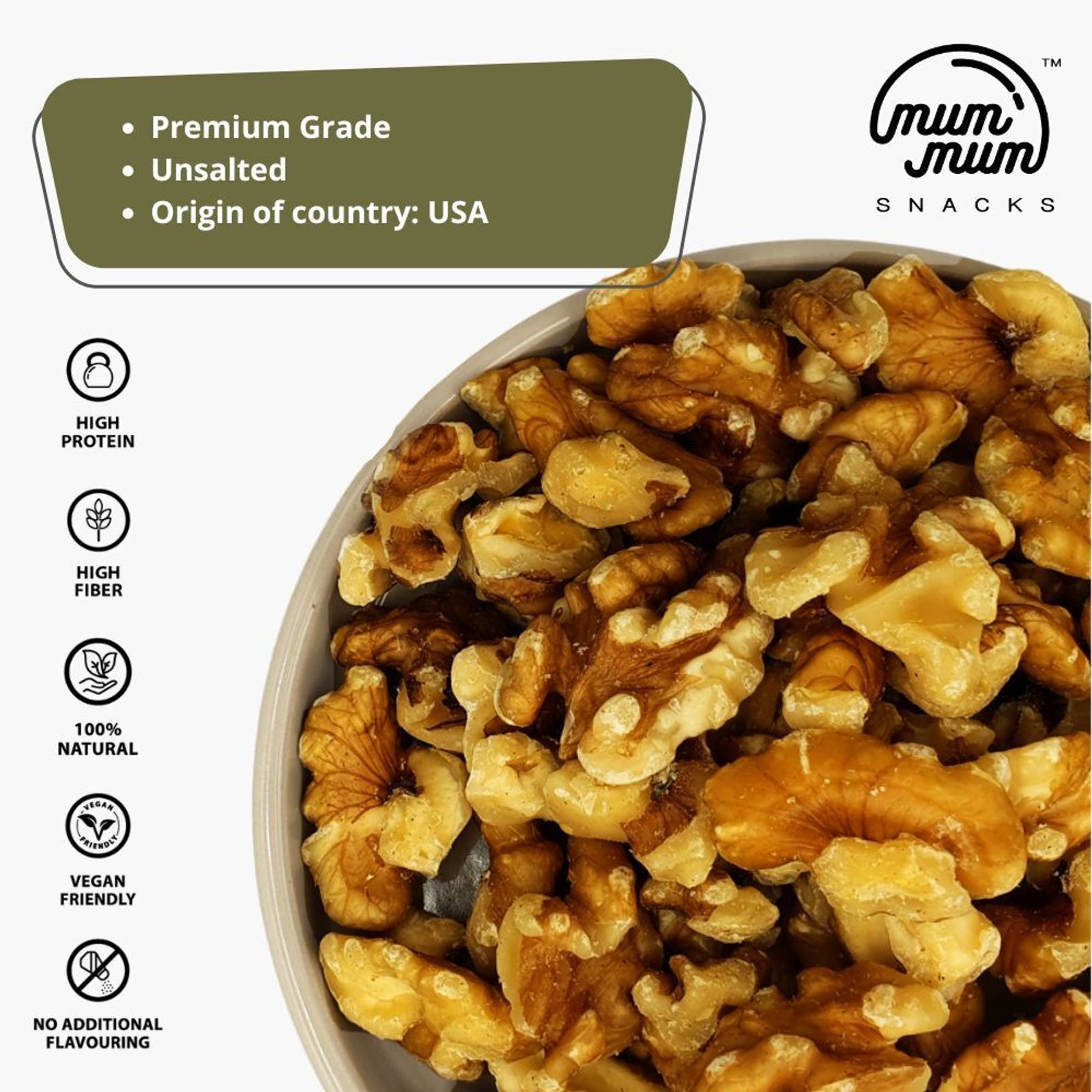 USA Premium Roasted (Unsalted) Walnut — photo 2