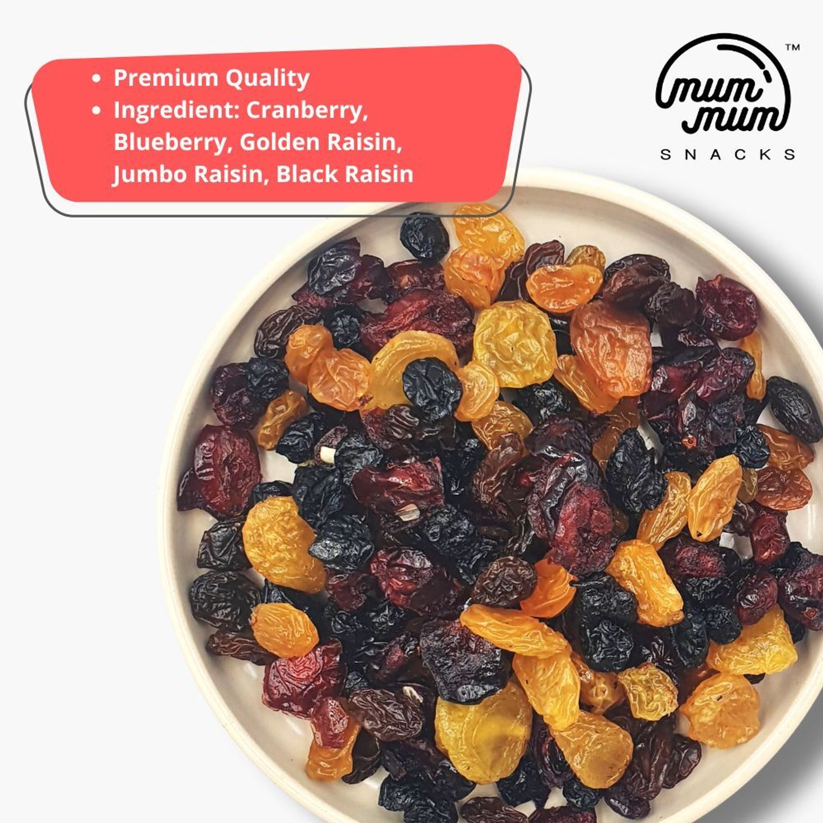 Berries & Raisin Mix - Jumbo Raisin, Black Raisin, Blueberry, Cranberry, Black Raisin — photo 2