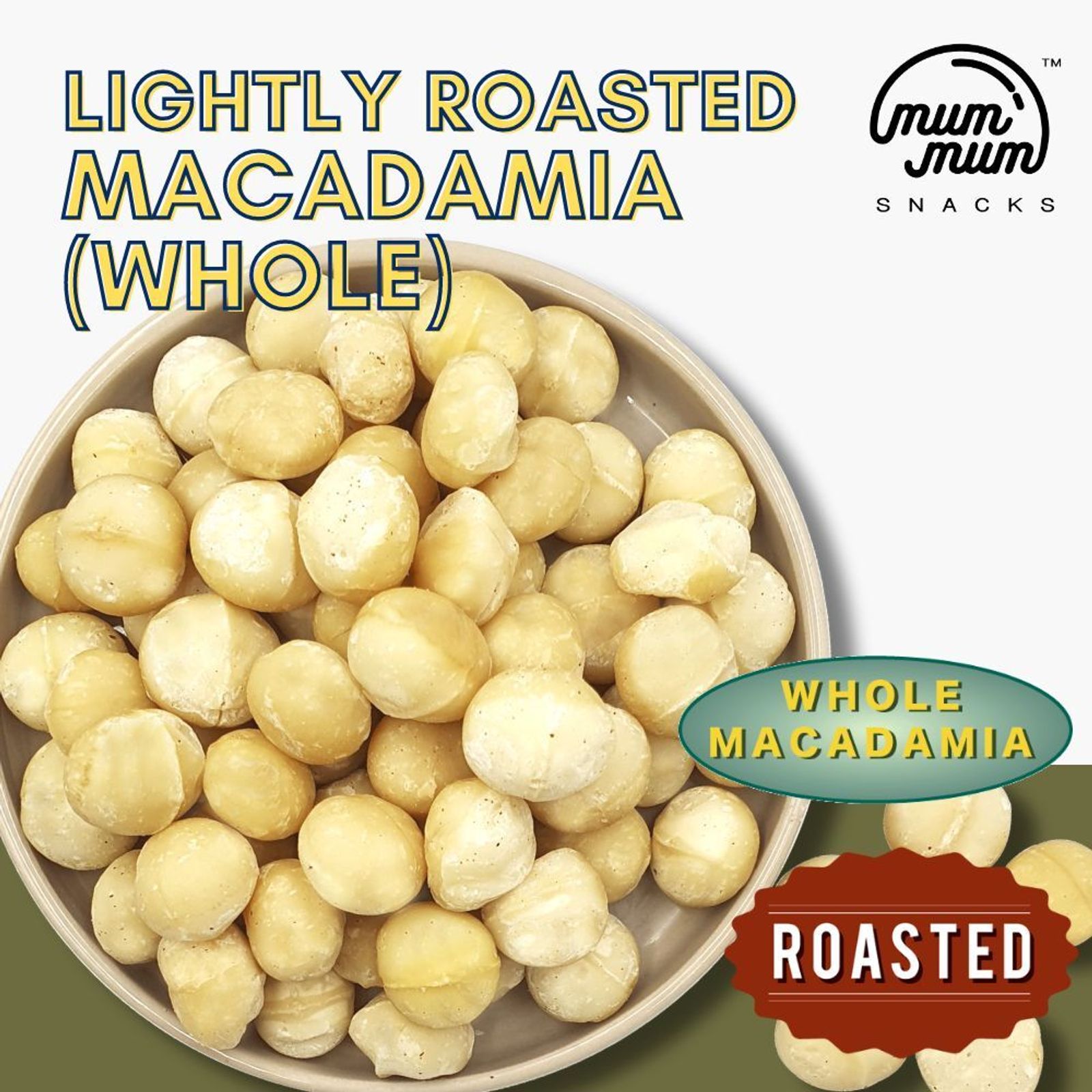 [Grade AA-WHOLE] Lightly Roasted Australia Premium Whole Macadamia Nut — photo 1