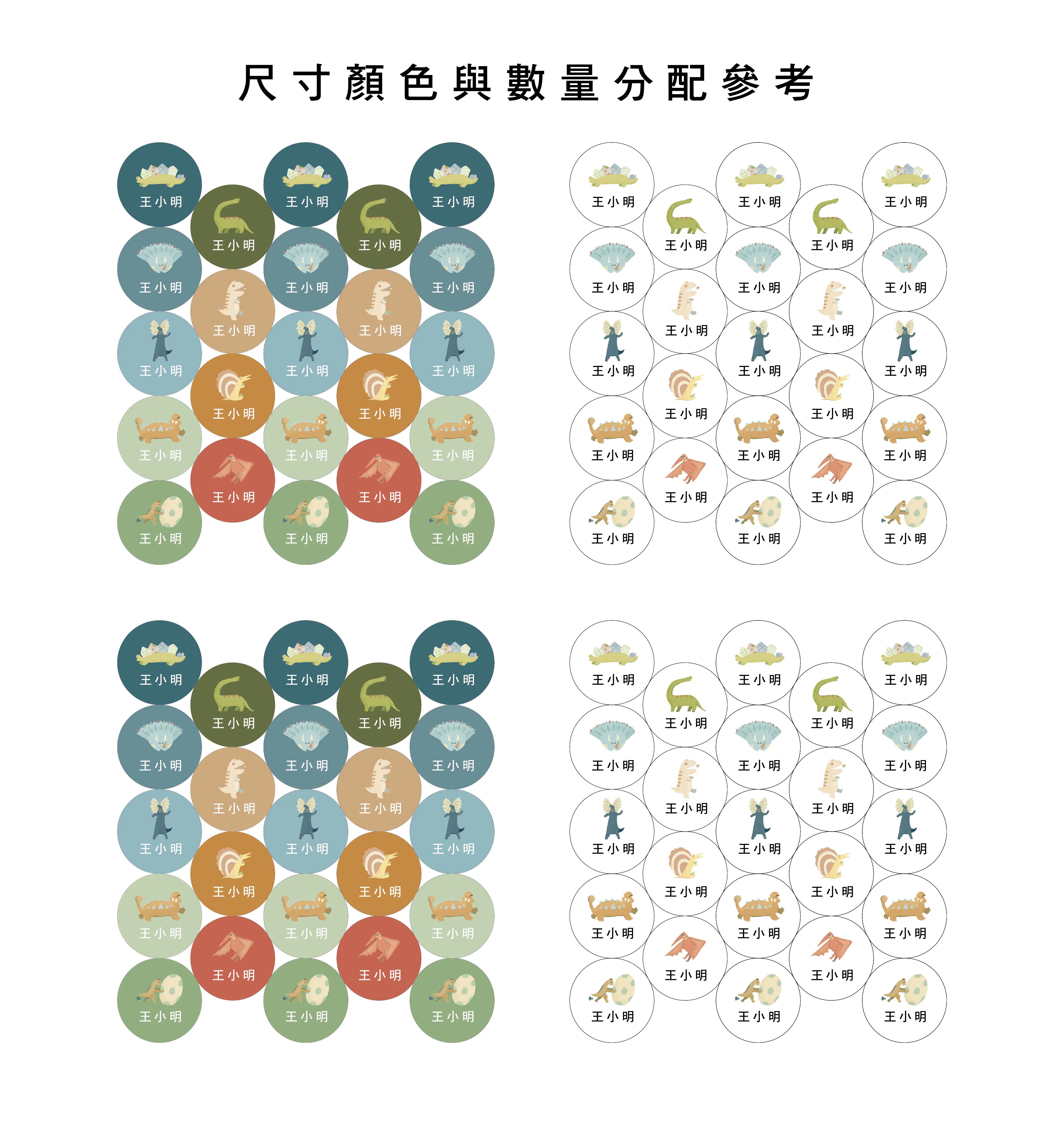 圓形防水姓名貼網頁 恐龍-02