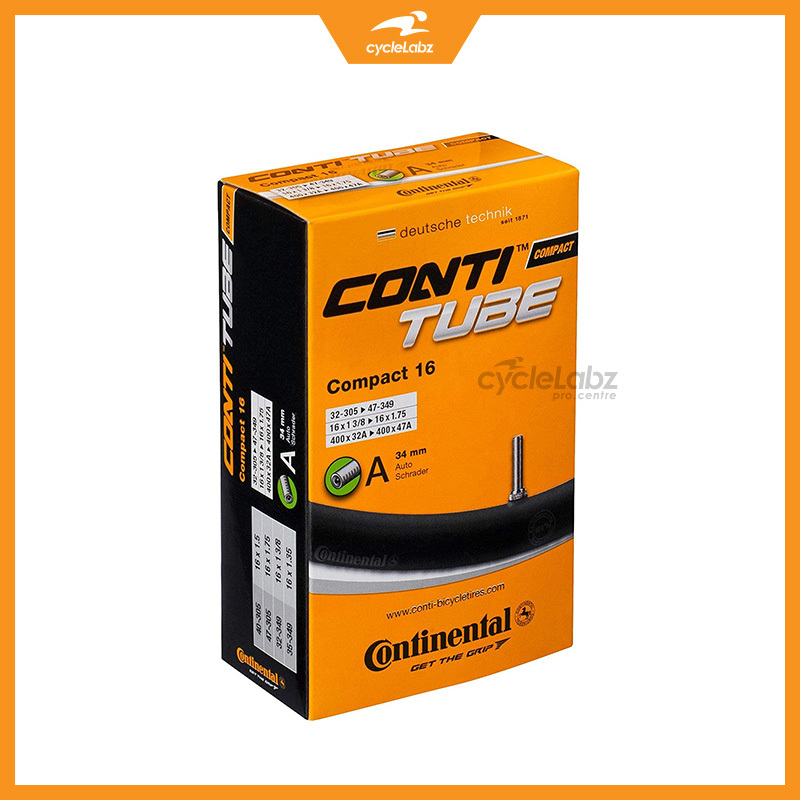 2x Brompton Continental Compact 16 Tubes 16 x 1 3/8"-16 x 1.75" Schrader Valve 