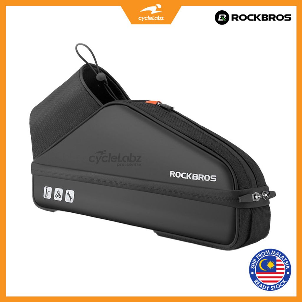 ROCKBROS Folding Bike Bottle Bag Waterproof Large Capacity Tube Frame