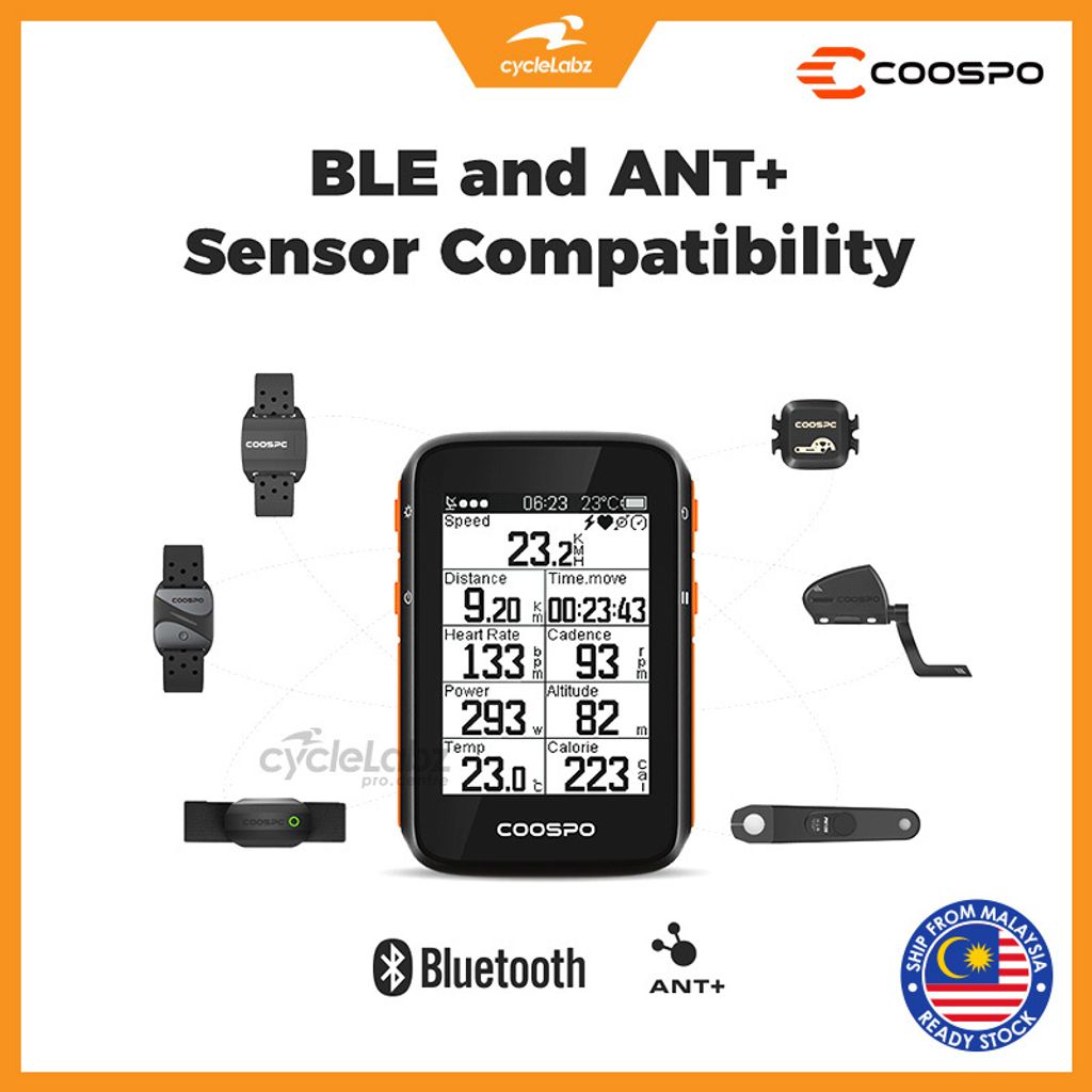 CooSpo BC200 Bike Cycling Computer GPS Glonass BeiDou Wireless