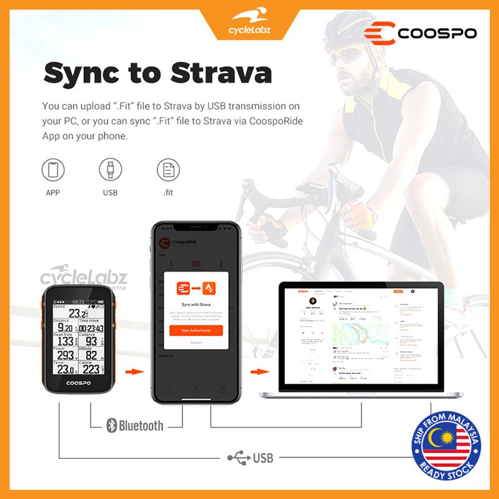CooSpo BC200 Bike Cycling Computer GPS Glonass BeiDou Wireless ...