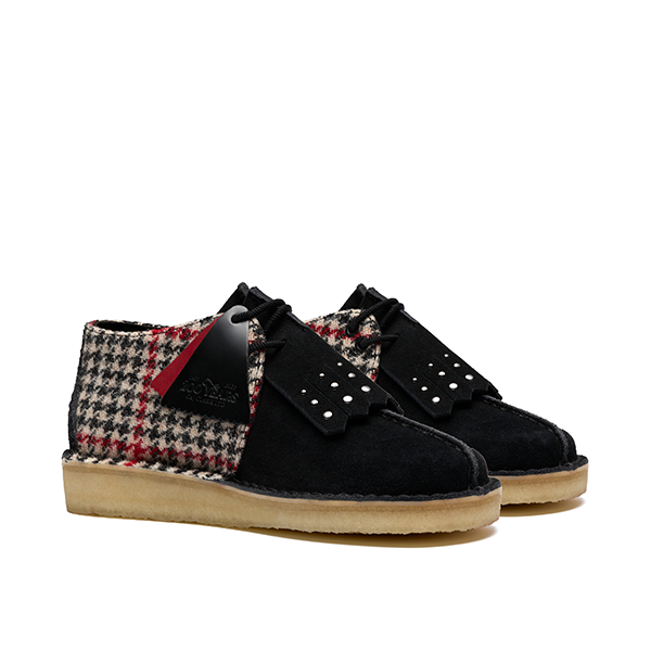 [圖片] Clarks Originals 女款 Desert Trek 黑色粗花呢拼接鞋