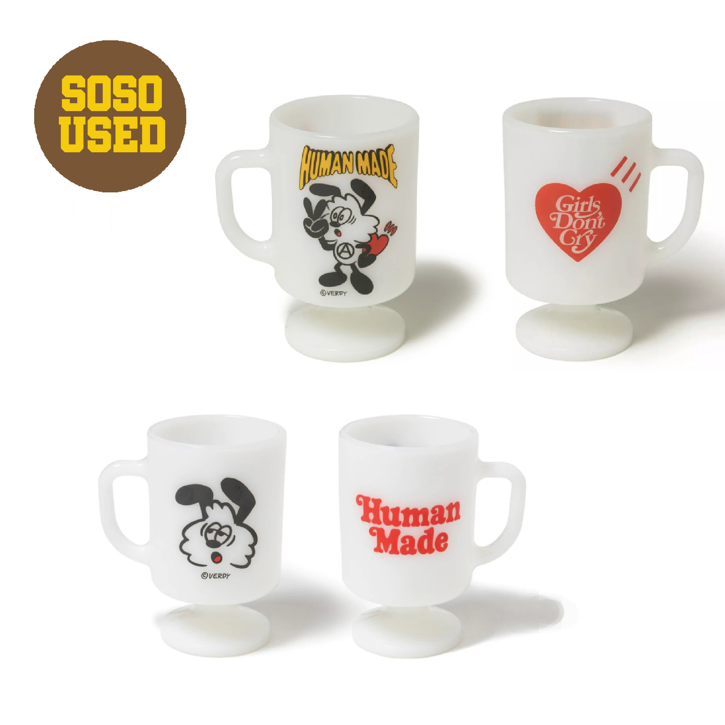 グラス/カップ HUMAN MADE - Humanmade Verdy Vick Milk Glass Mug 𝙐𝙎𝙀𝘿 / Humanmade Verdy Vick Milk Glass Mug – SOSO MART