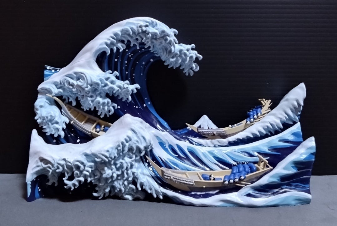 👽代購中！ BANDAI 「一番賞葛飾北齋」A賞神奈川沖浪裏明信片架