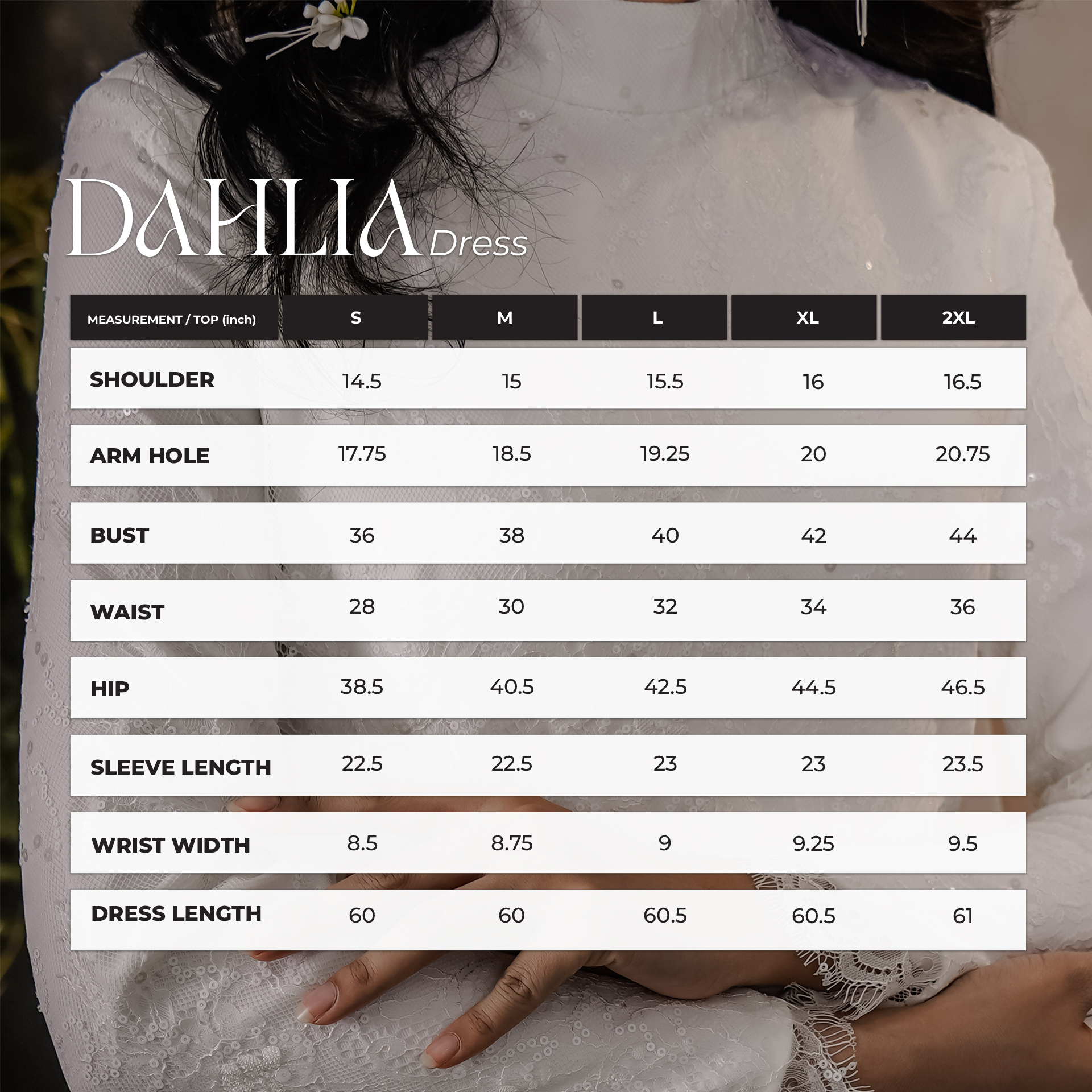 DAHLIA SIZE