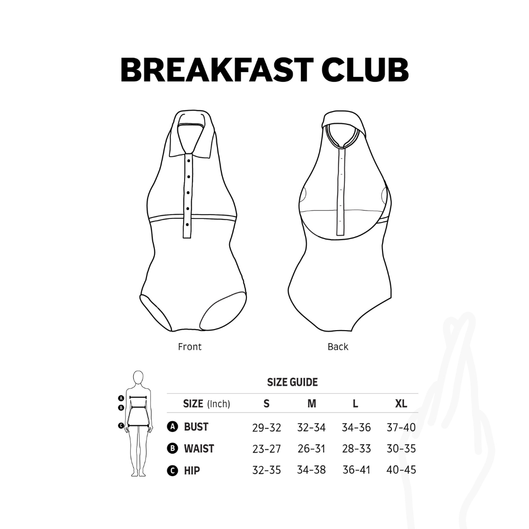 Breakfast Club 復古 Polo 衫美背連身泳衣│低衩包臀│泰國 Aprilpoolday 泳衣8