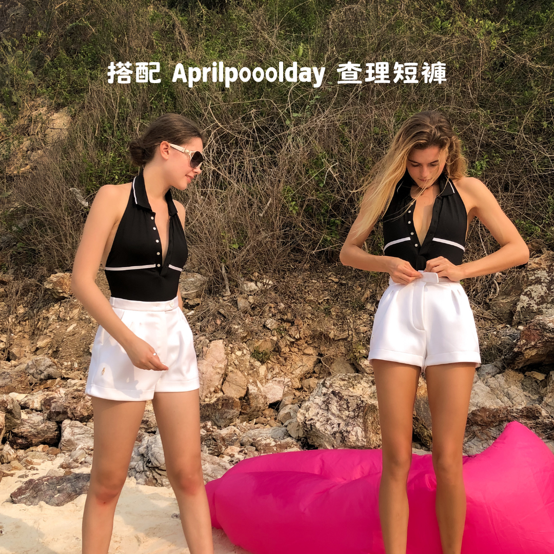 Breakfast Club 復古 Polo 衫美背連身泳衣│低衩包臀│泰國 Aprilpoolday 泳衣11