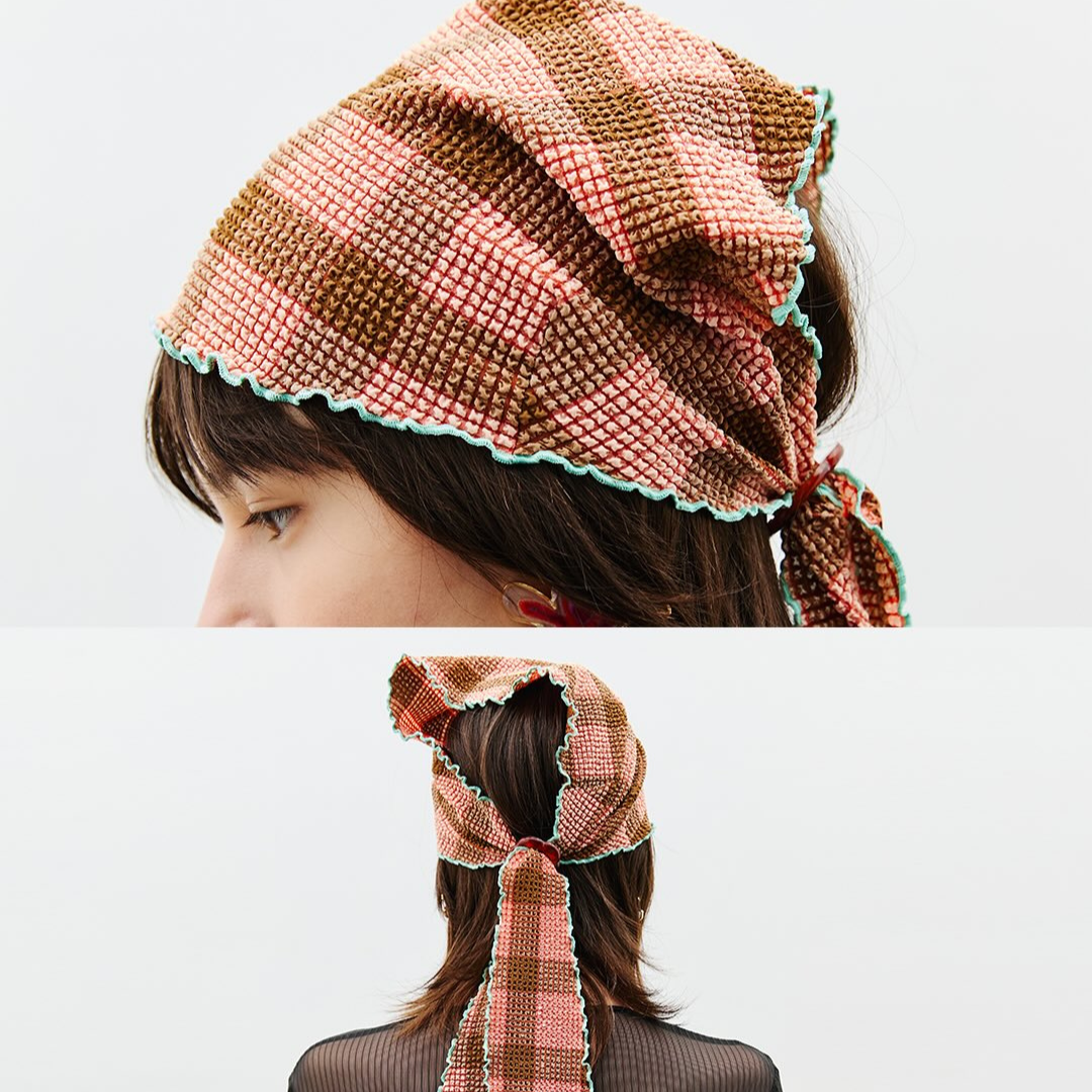 aprilpoolday比基尼泳衣斜肩不對稱坦克比基尼-粉紅色巧克力色立體花紋布料11