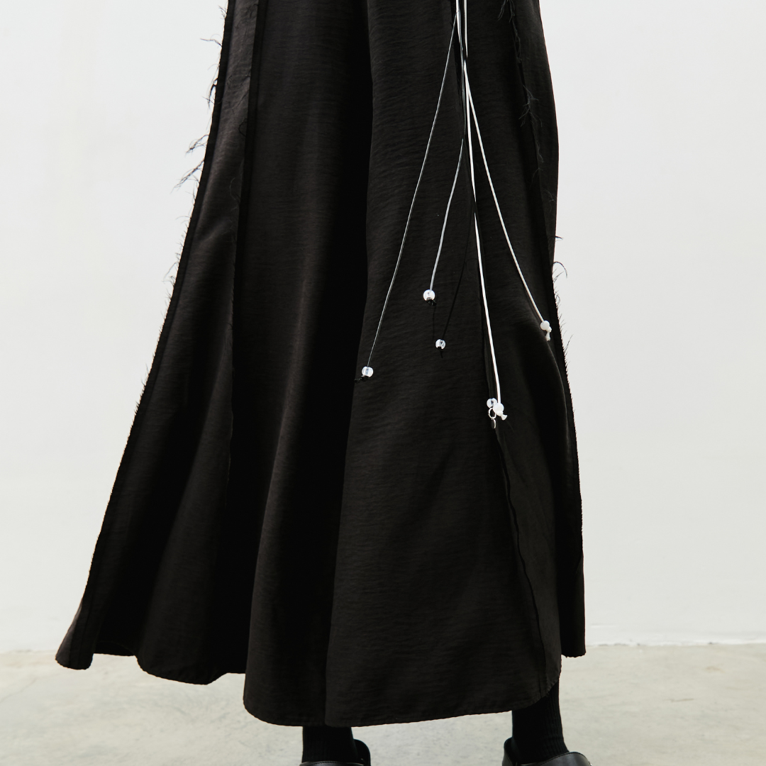 aprilpoolday泰國泳衣_Layla 天絲垂墜寬管長褲(附黑白珠珠腰帶)4