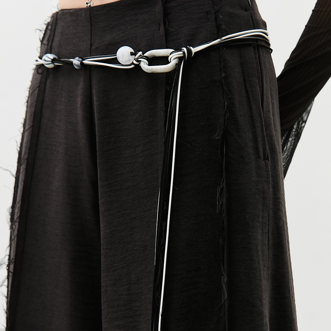 aprilpoolday泰國泳衣_Layla 天絲垂墜寬管長褲(附黑白珠珠腰帶)6