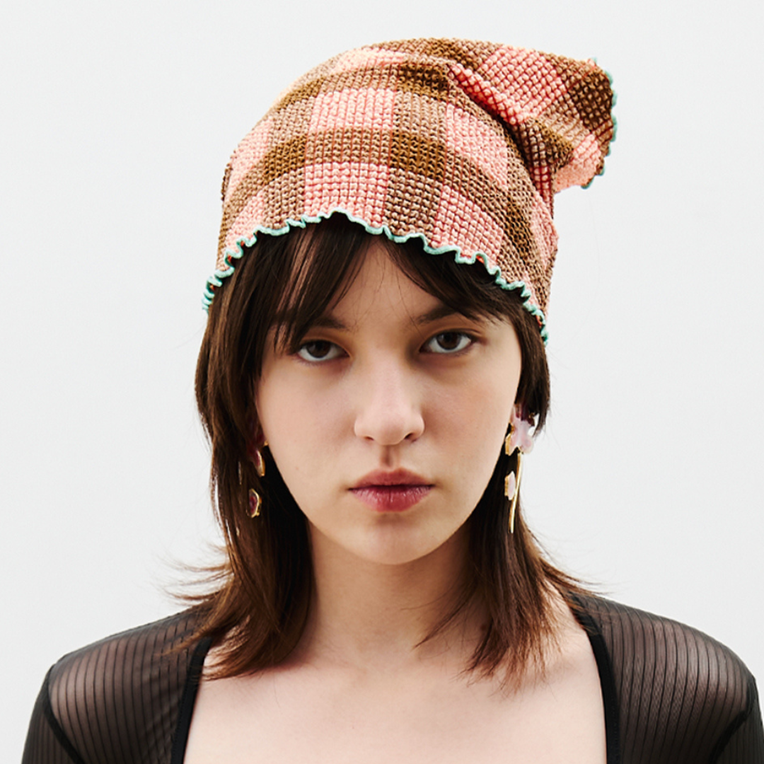 Bella 草莓巧克力格紋頭巾3