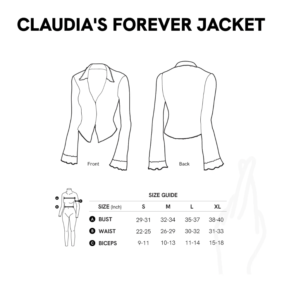 aprilpoolday-claudia格紋外套可下水尺寸表1
