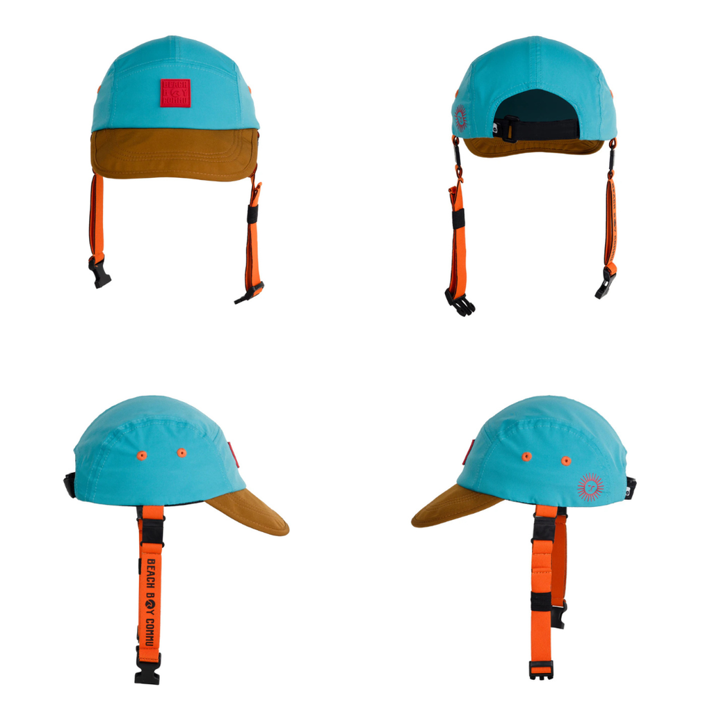 beachboycommu藍色撞色衝浪帽_跑步小帽5