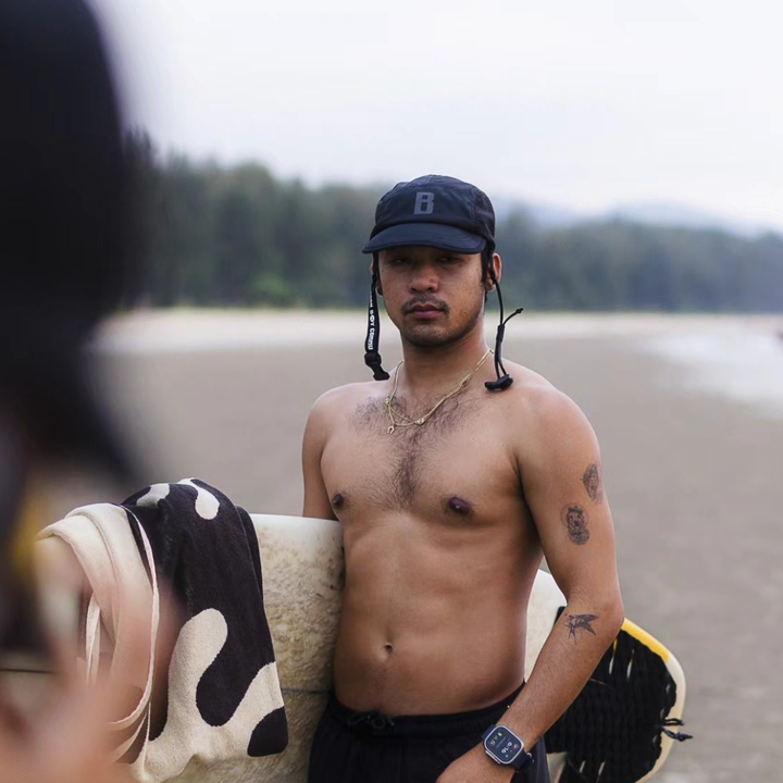 beachboycommu黑色衝浪帽_跑步小帽