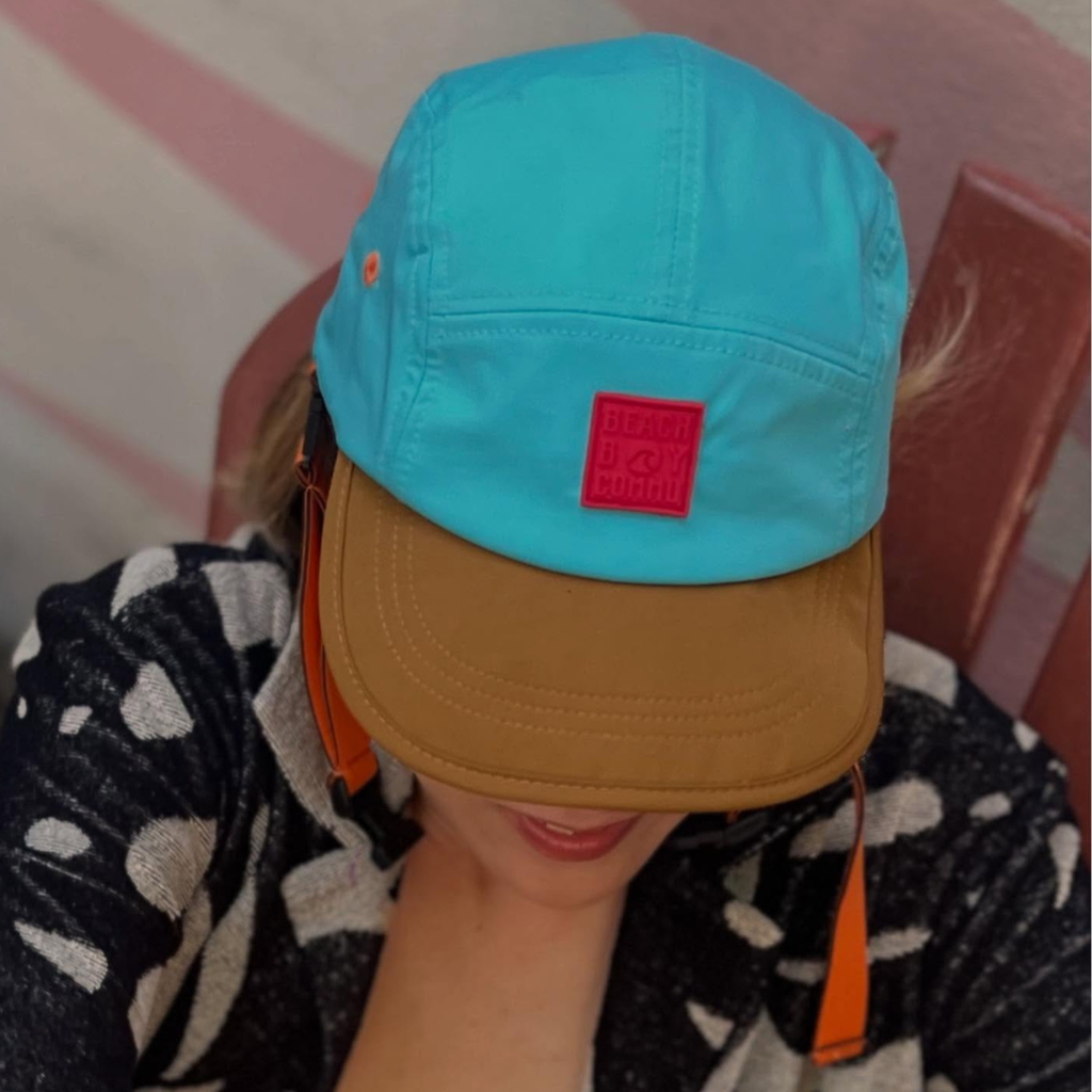 beachboycommu藍色撞色衝浪帽_跑步小帽 (2)