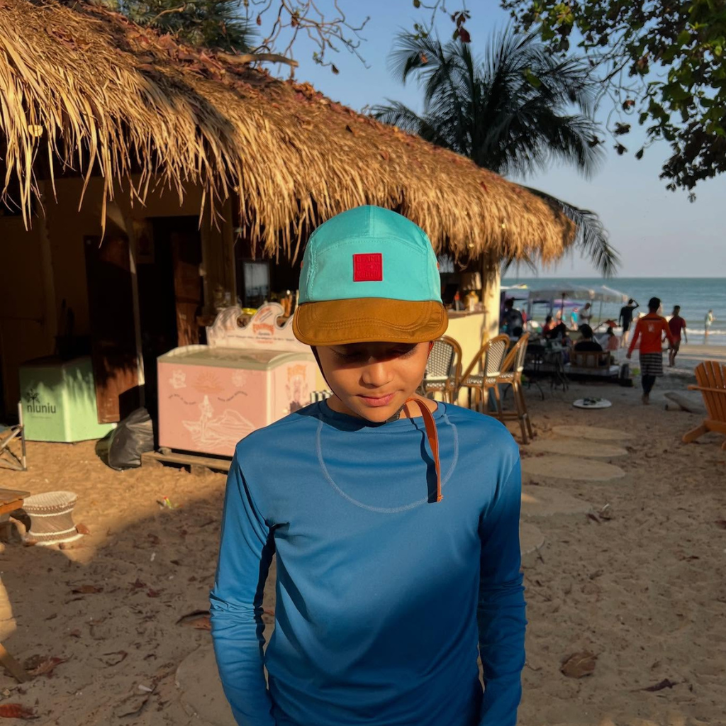 beachboycommu藍色撞色衝浪帽_跑步小帽4