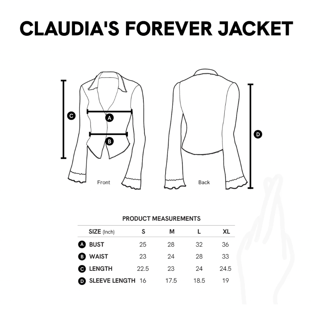 aprilpoolday-claudia格紋外套可下水尺寸表2