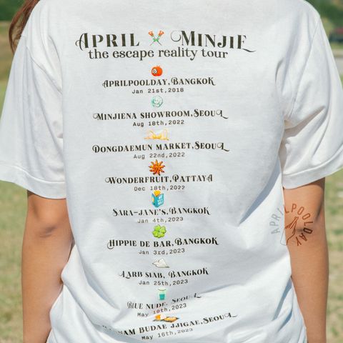 Aprilpoolday 黑色古著色澤100%棉質T恤上衣9