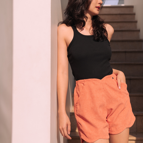 Maillotco-joan粉橘燈芯絨短褲7