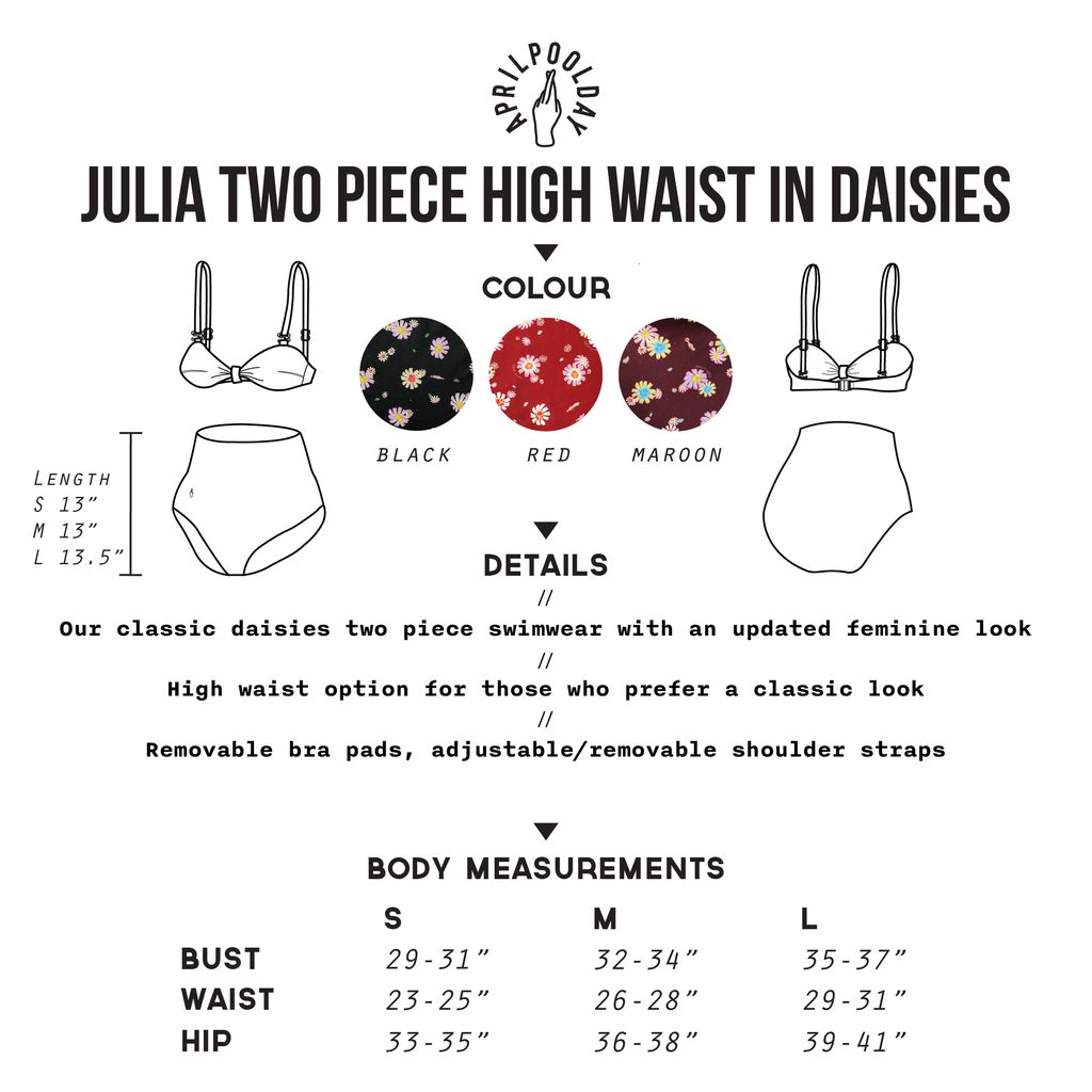 Julia two piece high waist in daisies