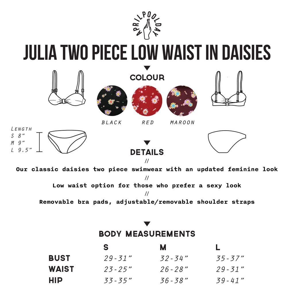 Julia two piece low waist in daisies