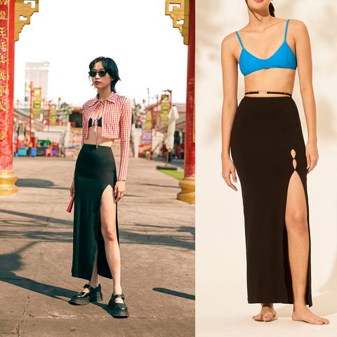 Aprilpoolday 黑色lulu開衩長裙9