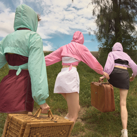 刺繡雛菊戶外運動尼龍防潑水時尚外套12