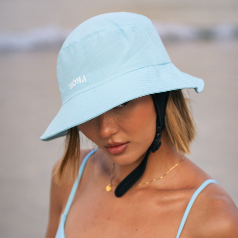 天空藍圖騰衝浪帽_潛水帽 sky blue surf hat-2
