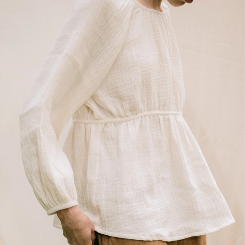 米白棉質傘形長袖｜小露性感｜泰國清邁設計品牌 Palit-2