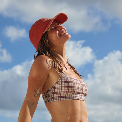 咖啡色格紋比基尼咖啡色泳褲泰國運動美學泳衣品牌Noma5