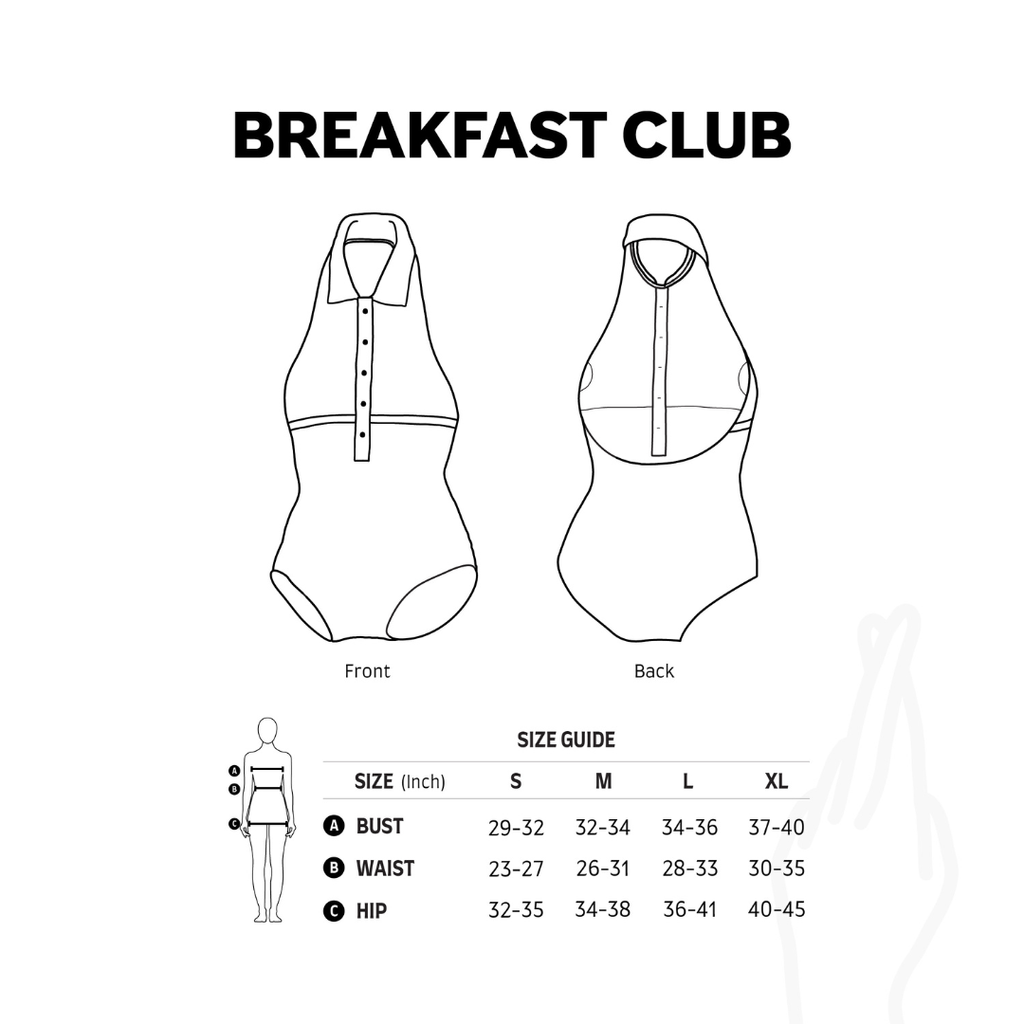 Breakfast Club 復古 Polo 衫美背連身泳衣│低衩包臀│泰國 Aprilpoolday 泳衣8