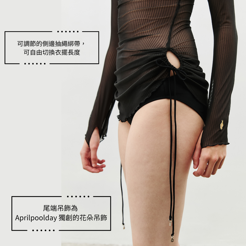 Aprilpoolday 2025 年末的系列 The Festival - Lydia 黑色網紗彈性布料上衣 Bra top (有胸墊）4