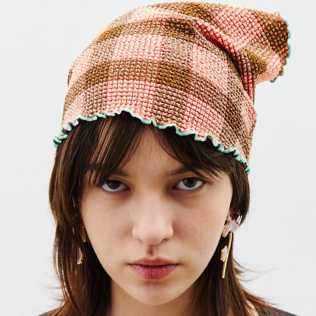 Bella 草莓巧克力格紋頭巾5