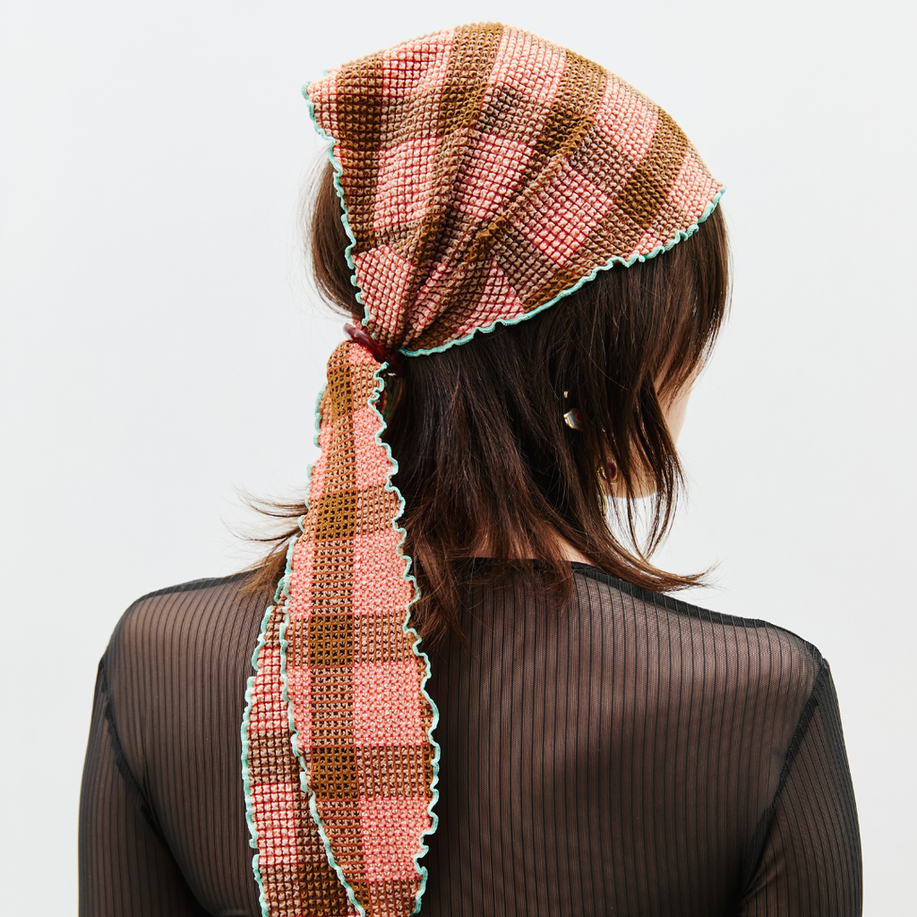 Bella 草莓巧克力格紋頭巾6