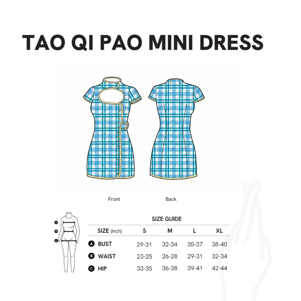 aprilpoolday藍格旗袍粉紅格旗袍8