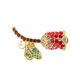 B758B ❀ No. 3 ❀ Lt.Siam Padparasha Peach Daun : Peridot Jonquil Akar : Smoke Topaz 10220 ( CAB )