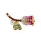 B758B ❀ No. 1 ❀ Fuchsia Lt. Rose Crystal Daun : Peridot Jonquil Akar : Smoke Topaz 10220 ( CAB )