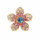 G66077 ❀ No. 1 ❀ Lt. Gold Quartz Lt. Rose Point: Aqua